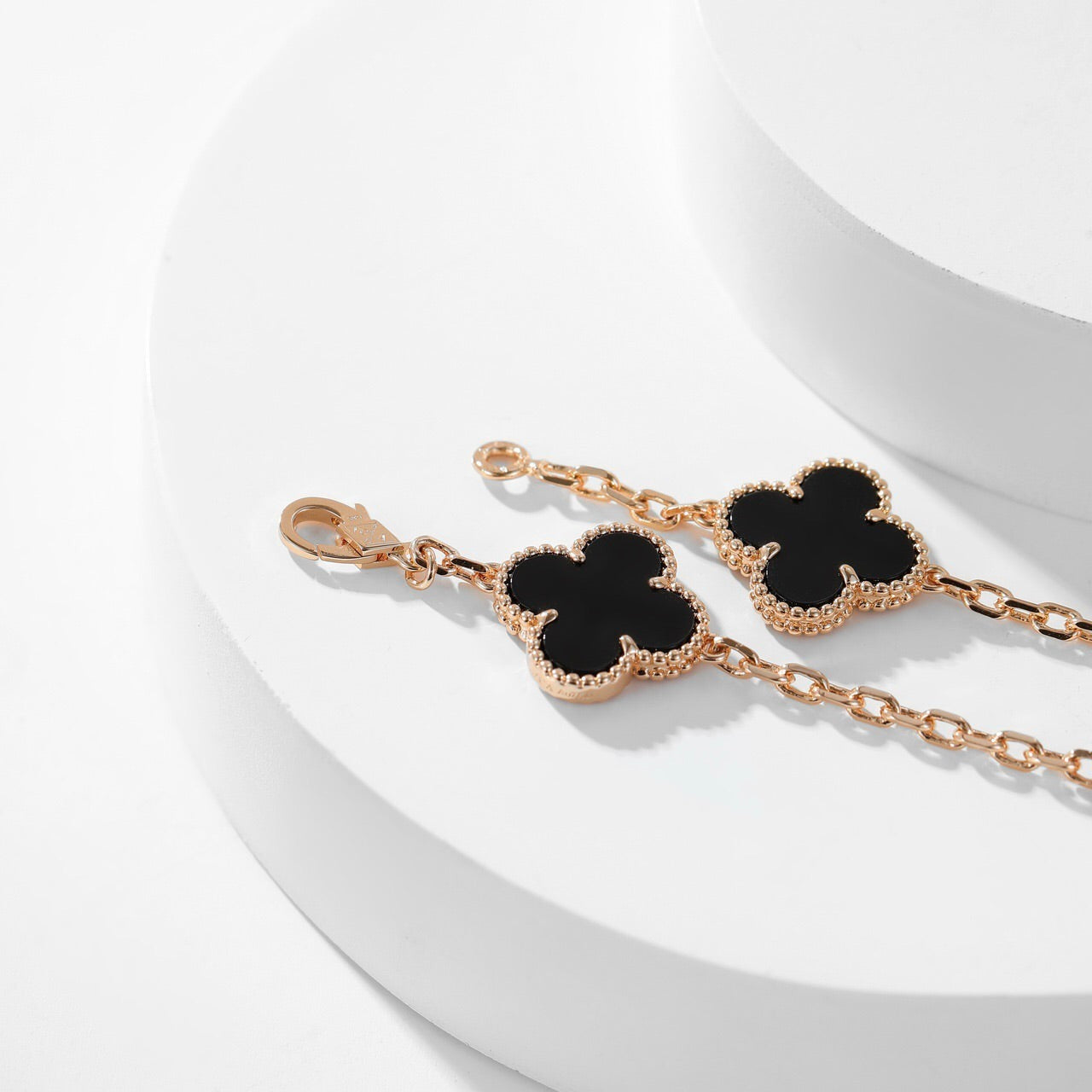 [Mystic]CLOVER 10 MOTIFS ONYX NECKLACE