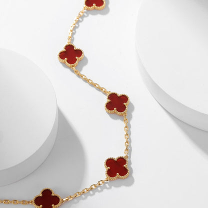 [Mystic]CLOVER 10 MOTIFS CARNELIAN NECKLACE