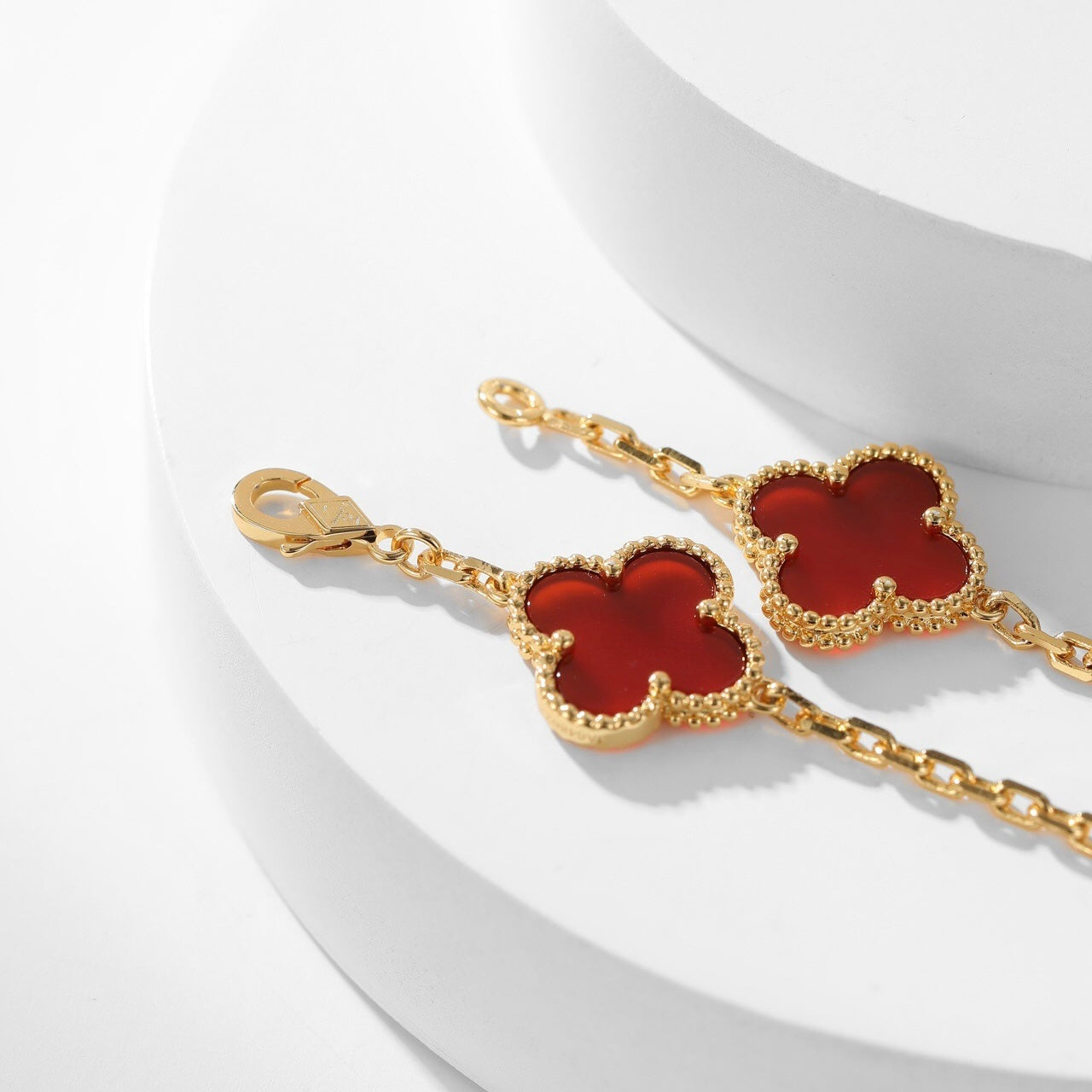 [Mystic]CLOVER 10 MOTIFS CARNELIAN NECKLACE