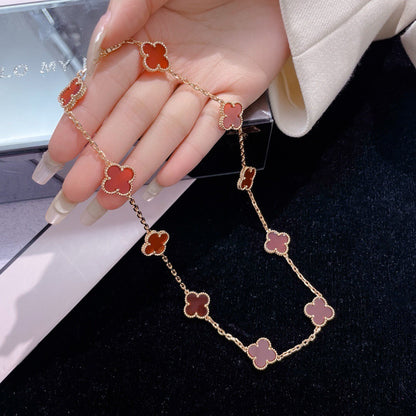 [Mystic]CLOVER 10 MOTIFS CARNELIAN NECKLACE