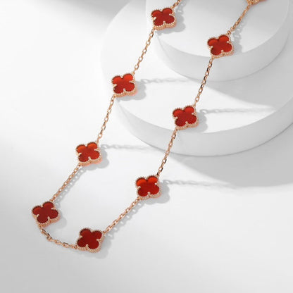 [Mystic]CLOVER 10 MOTIFS CARNELIAN NECKLACE
