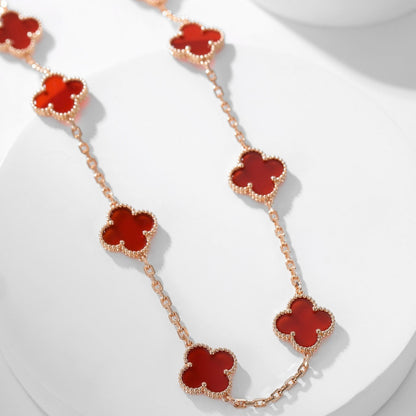 [Mystic]CLOVER 10 MOTIFS CARNELIAN NECKLACE
