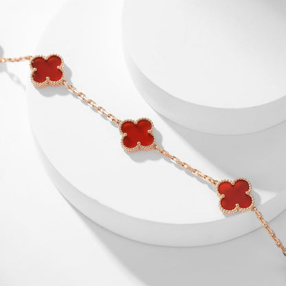 [Mystic]CLOVER 10 MOTIFS CARNELIAN NECKLACE