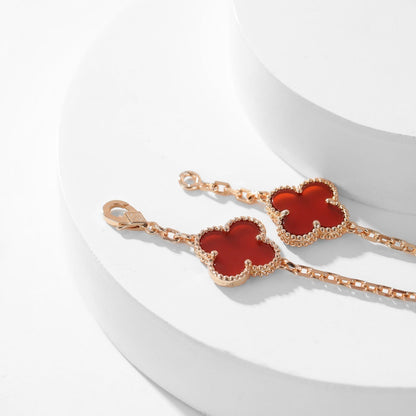 [Mystic]CLOVER 10 MOTIFS CARNELIAN NECKLACE