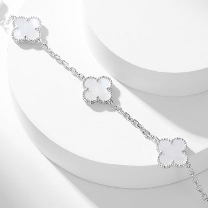 [Mystic]CLOVER 10 MOTIFS WHITE MOTHER OF PEARL NECKLACE