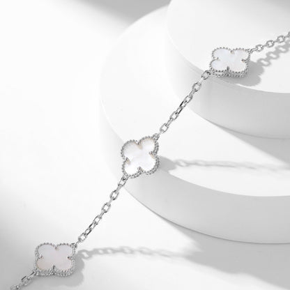 [Mystic]CLOVER 10 MOTIFS WHITE MOTHER OF PEARL NECKLACE