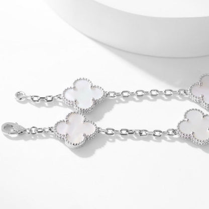 [Mystic]CLOVER 10 MOTIFS WHITE MOTHER OF PEARL NECKLACE