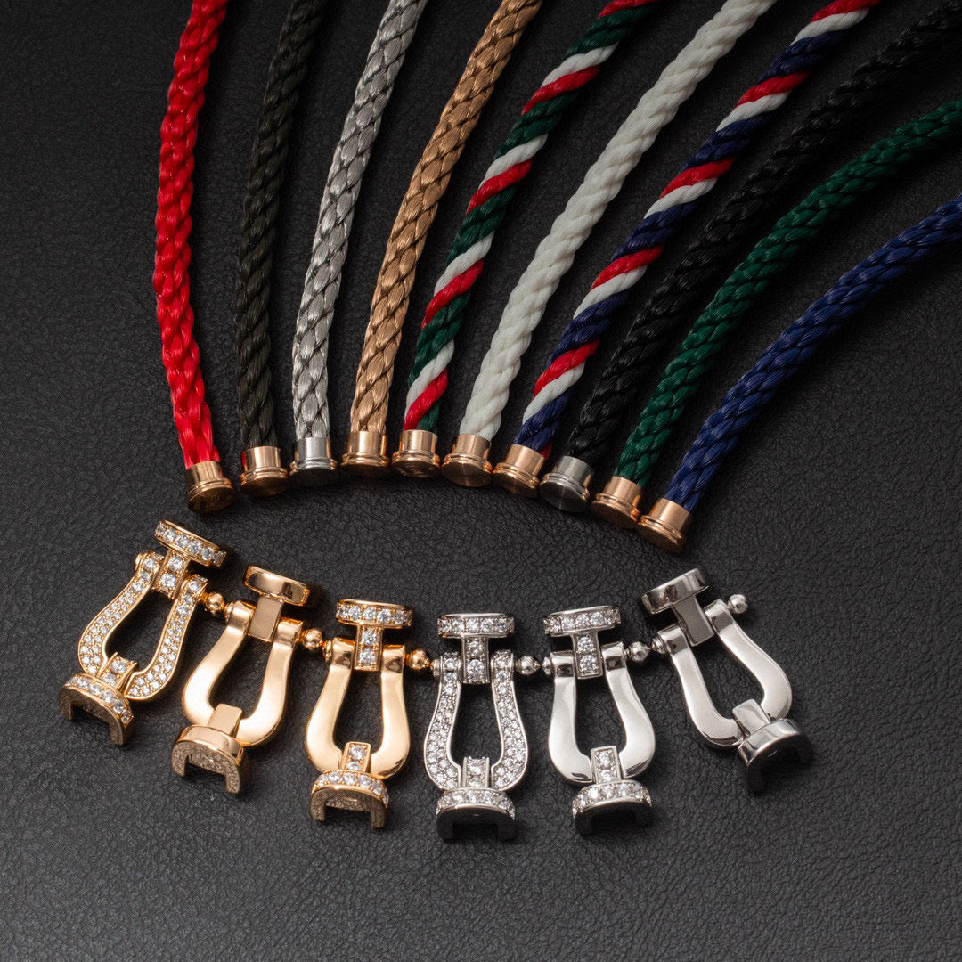 [Mystic Crown]FORCE LARGE HORSESHOE HALF DIAMOND BRACELET ROSE GOLD
