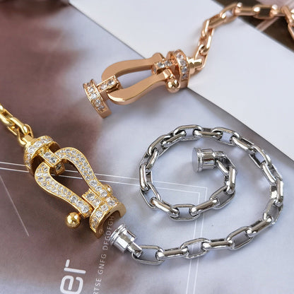 [Mystic]FORCE LARGE HORSESHOE CLASP  METAL BRACELET