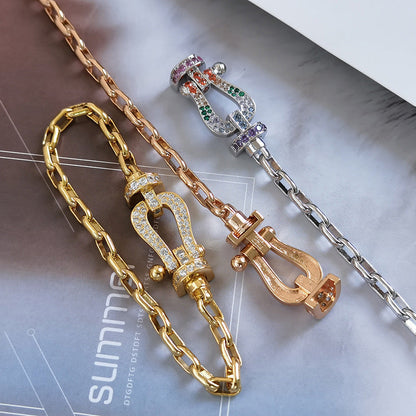 [Mystic]FORCE LARGE HORSESHOE CLASP  METAL BRACELET