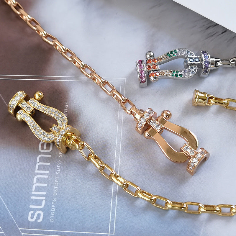 [Mystic]FORCE LARGE HORSESHOE CLASP  METAL BRACELET