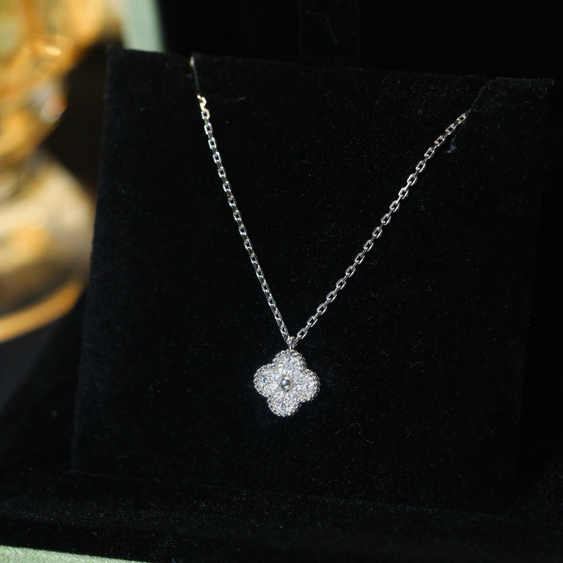 [Mystic]CLOVER MINI 9.5MM PENDANT DIAMOND NECKLACE