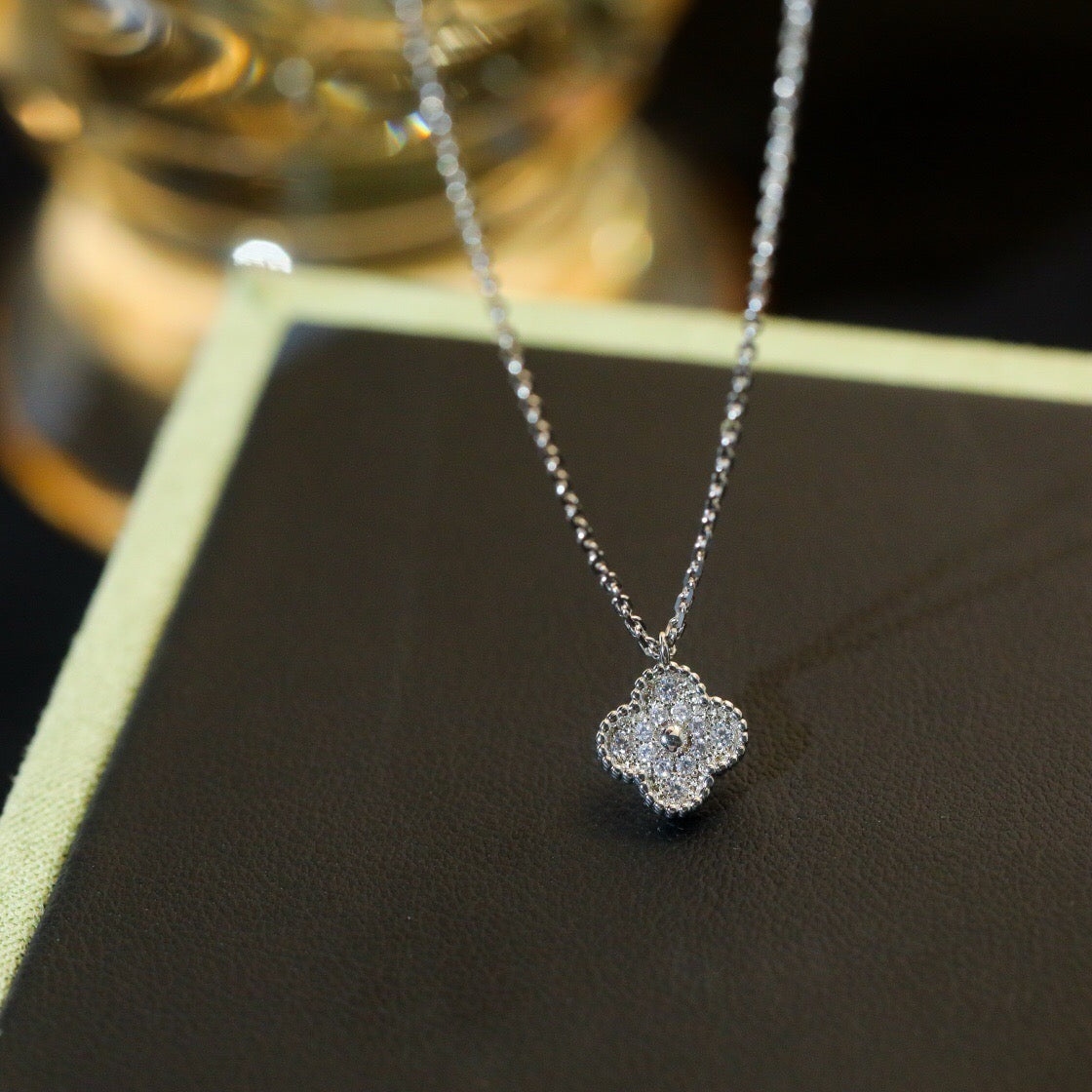 [Mystic]CLOVER MINI 9.5MM PENDANT DIAMOND NECKLACE