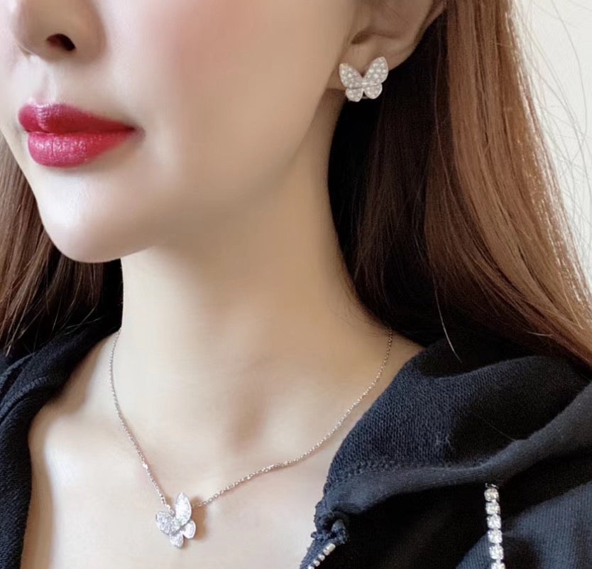 [Mystic]BUTTERFLY ALL DIAMOND EARRINGS
