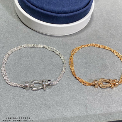 [Mystic]FORCE SMALL HORSESHOE  DIAMOND CHAIN ROPE BRACELET