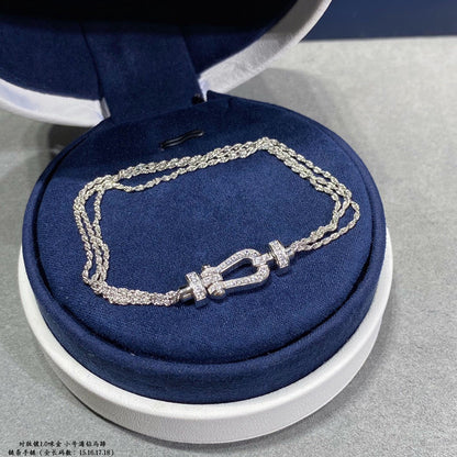 [Mystic]FORCE SMALL HORSESHOE  DIAMOND CHAIN ROPE BRACELET