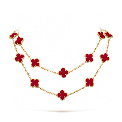[Mystic]CLOVER 20 MOTIFS CARNELIAN NECKLACE