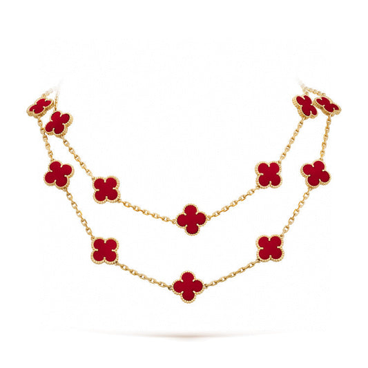 [Mystic]CLOVER 20 MOTIFS CARNELIAN NECKLACE