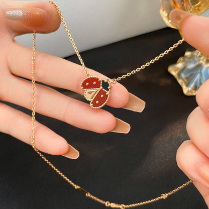 [Mystic Crown]LUCKY  CARNELIANS LADYBUG NECKLACE