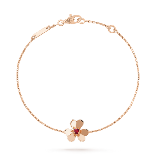 [Mystic]FRIVOLE GOLD FLOWER PINK MALACHITE BRACELET