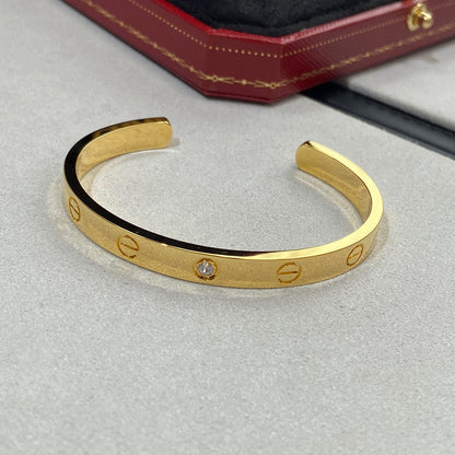 [Mystic]LOVE BRACELET 6.1MM 1 DIAMOND OPEN CUFF
