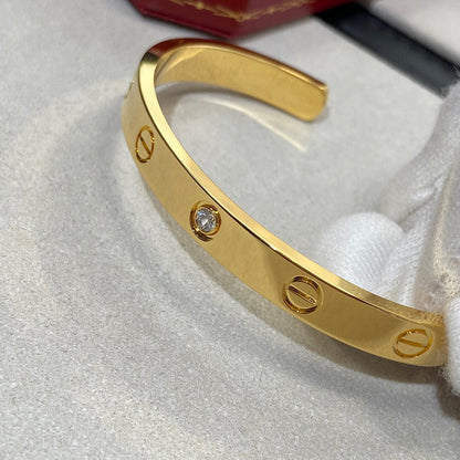 [Mystic]LOVE BRACELET 6.1MM 1 DIAMOND OPEN CUFF