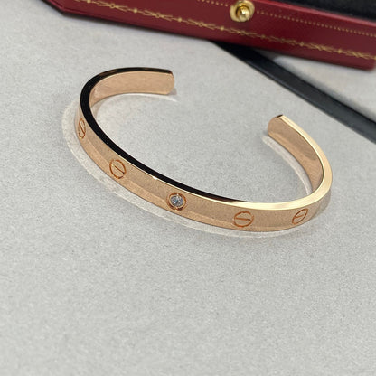 [Mystic]LOVE BRACELET 6.1MM 1 DIAMOND OPEN CUFF