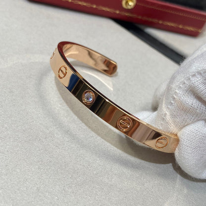 [Mystic]LOVE BRACELET 6.1MM 1 DIAMOND OPEN CUFF