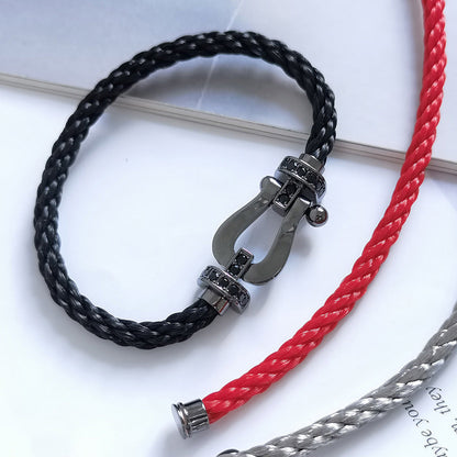 [Mystic]FORCE LARGE SERIES HORSESHOE BLACK SAMURAI BRACELET