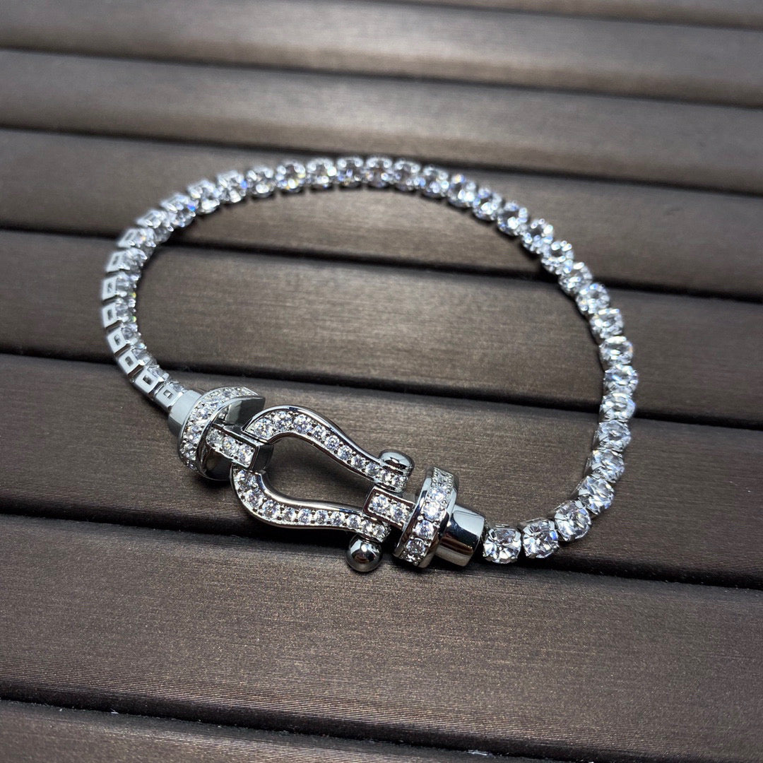 [Mystic]FORCE  LARGE HORSESHOE FULL DIAMOND TENNIS BRACELET