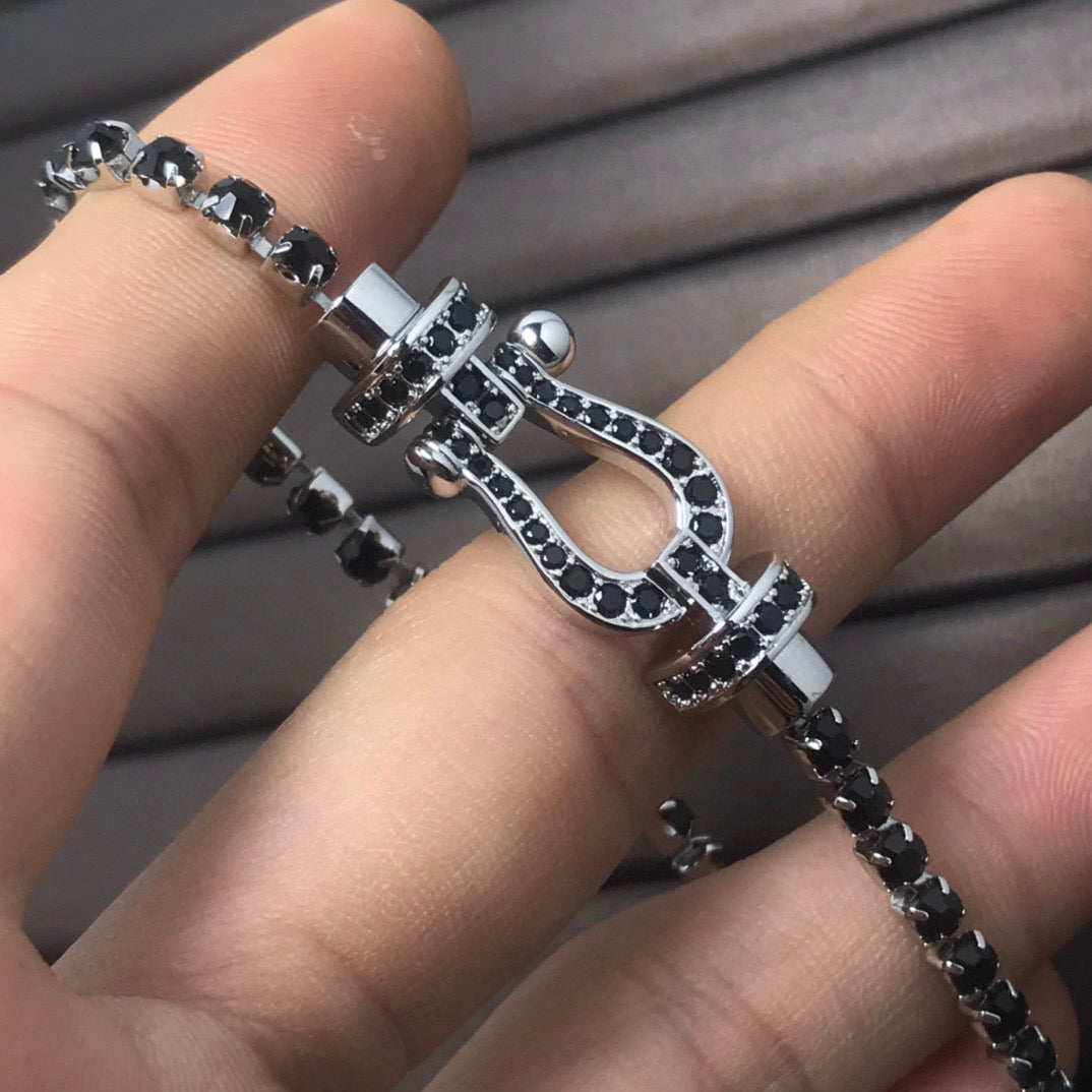 [Mystic]FORCE  LARGE HORSESHOE FULL DIAMOND TENNIS BRACELET