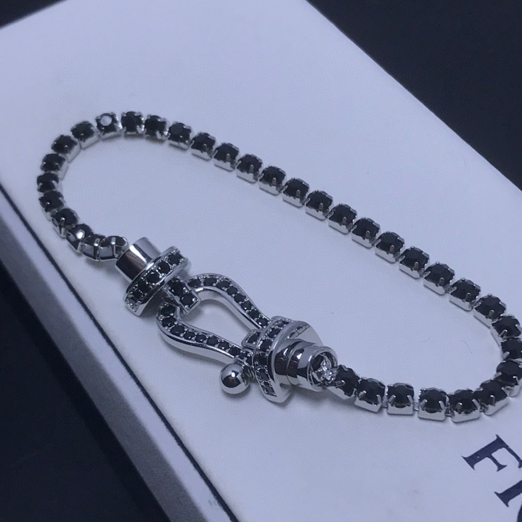 [Mystic]FORCE  LARGE HORSESHOE FULL DIAMOND TENNIS BRACELET