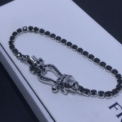 [Mystic]FORCE  LARGE HORSESHOE FULL DIAMOND TENNIS BRACELET