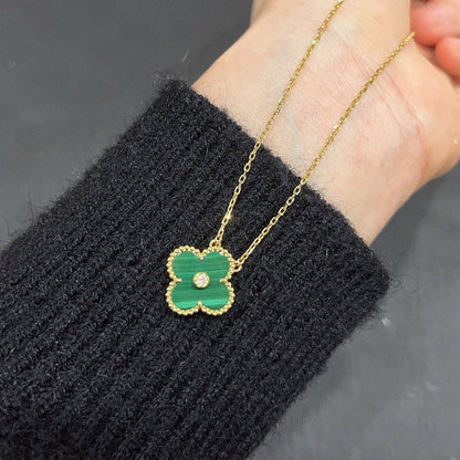 [Mystic]CLOVER 15MM DIAMOND TURQUOISE NECKLACE