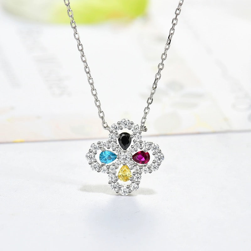 [Mystic Crown]LOOP NECKLACE FULL MOTIF DIAMOND 16MM MULTIPLE COLORS