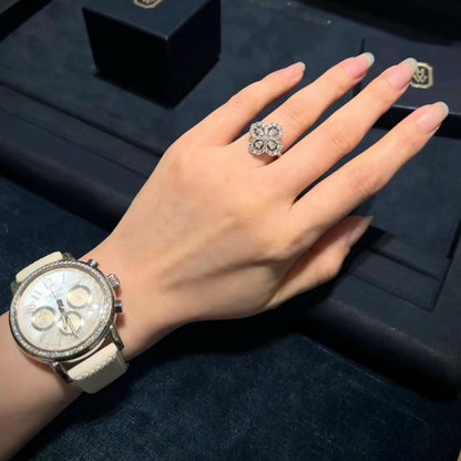 [Mystic]LOOP RING FULL MOTIF DIAMOND 16MM SILVE