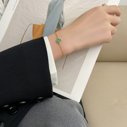 [Mystic]CLOVER BRACELET MALACHITE 1 MOTIF