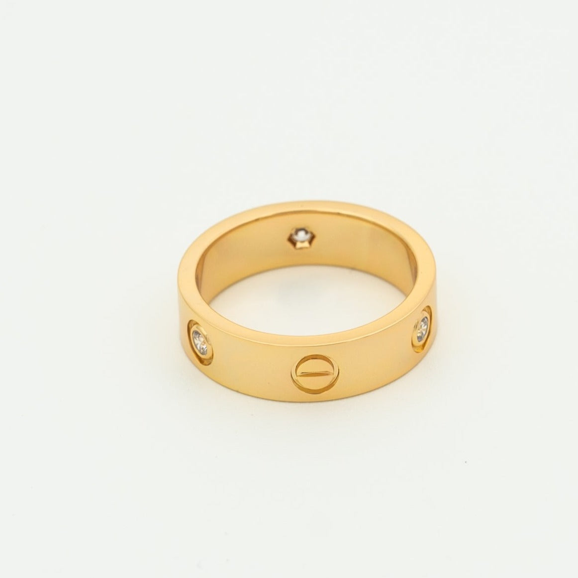 [Mystic]LOVE RING 5.5MM 3 DIAMONDS PINK GOLD
