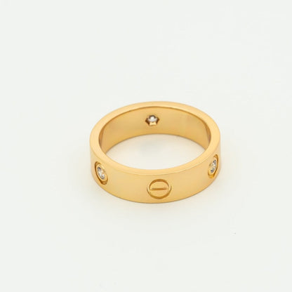 [Mystic]LOVE RING 5.5MM 3 DIAMONDS PINK GOLD