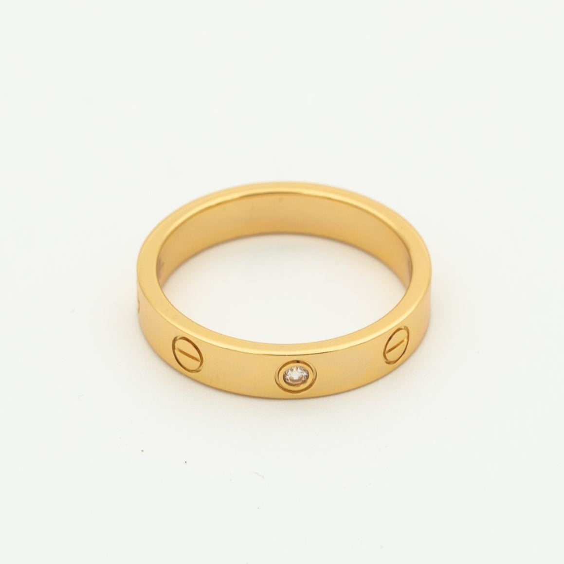 [Mystic]LOVE RING 4MM 1 DIAMOND PINK GOLD