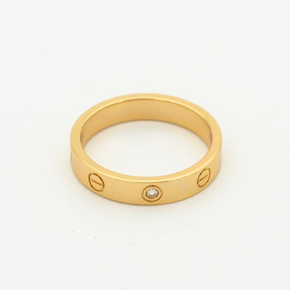 [Mystic]LOVE RING 4MM 1 DIAMOND PINK GOLD