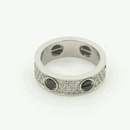 [Mystic]LOVE RING 5.5MM DIAMONDS PAVED CERAMIC
