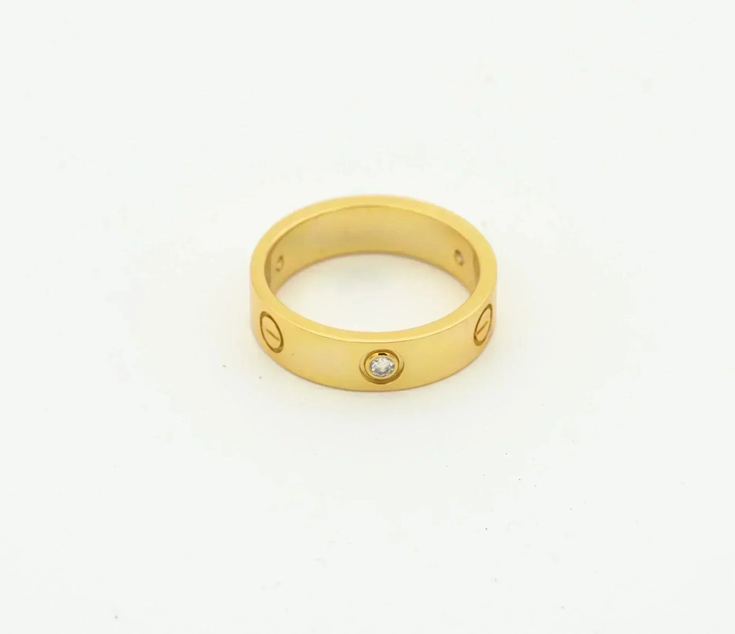 [Mystic]LOVE RING 4MM 1 DIAMOND GOLD