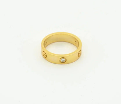 [Mystic]LOVE RING 4MM 1 DIAMOND GOLD