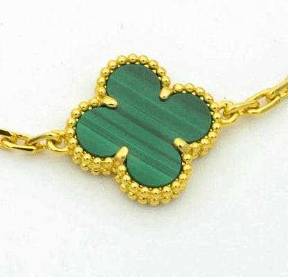 [Mystic]CLOVER  5 MOTIF MALACHITE DIAMOND BRACELET