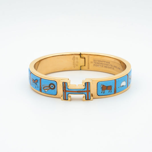 [Mystic]H PINK GOLD BRACELET BLUE CERAMIC