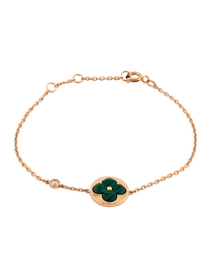 [Mystic Crown]SUN MALACHITE 1 DIAMOND PINK GOLD BRACELET