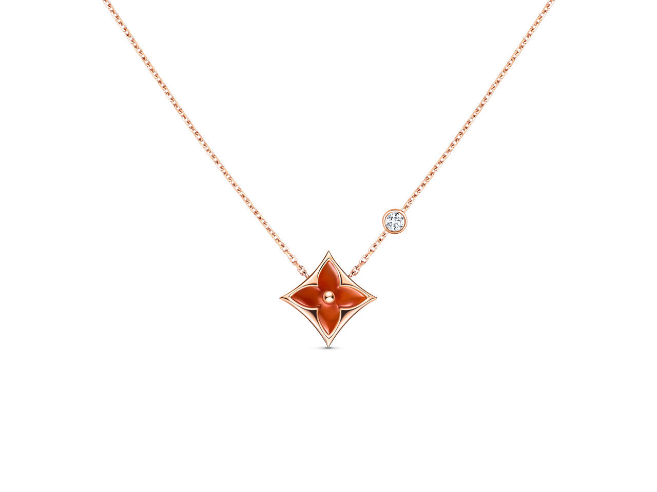 [Mystic]STAR NECKLACE PINK GOLD 1 DIAMOND