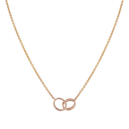 [Mystic]LOVE NECKLACE DOUBLE RING PINK GOLD
