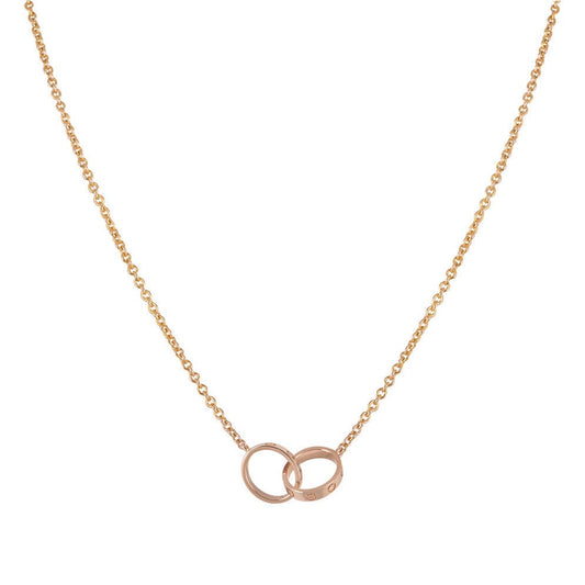 [Mystic]LOVE NECKLACE DOUBLE RING PINK GOLD